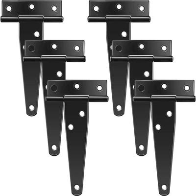 A84E-18 PCS 4 Inch T-Strap Hinges Rustic Gate Strap Hinge Rustproof Gate Door Black Hinges For Windows, Fence And Barn Gates