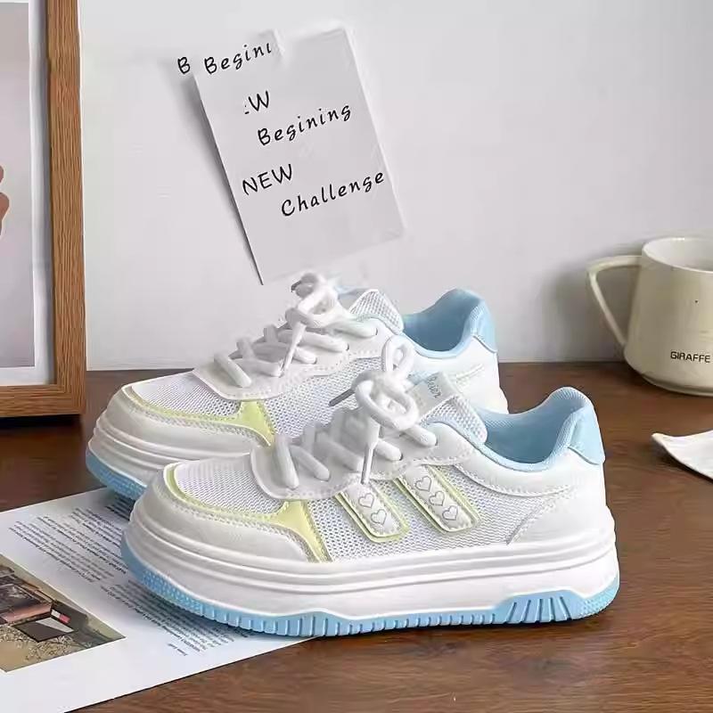 2025 Trendy White Mesh Upper Sneakers Versatile Casual Shoes for Skirts Lightweight Breathable