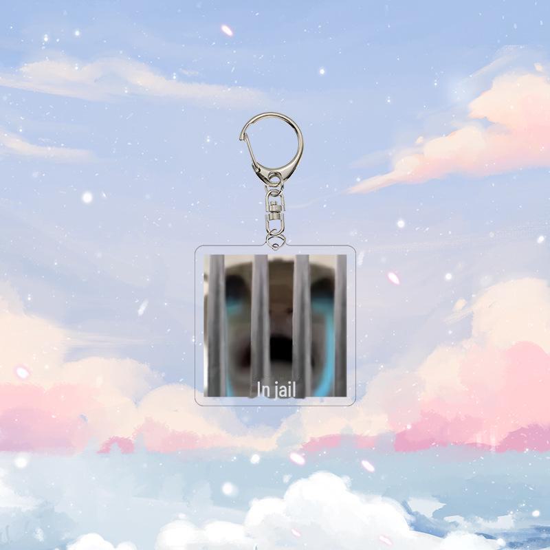 Křivá tlama Koťátko Kreslený Přívěsek na klíče: Vtipný akrylový přívěsek na školní tašku a dárek k narozeninám