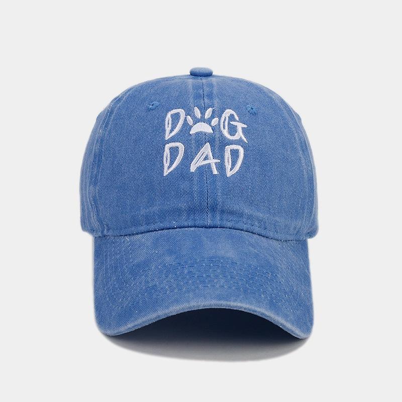 New DOG DAD Embroidered Baseball Cap Men's Pure Cotton Washed Cap Outdoor Casual Sun Hat