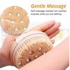 1pc Wooden Bath Brush-Ultra-Soft Exfoliating Body Brush with Massage Nodes, Wet/Dry Use for All Light Beige Types,High-Quality