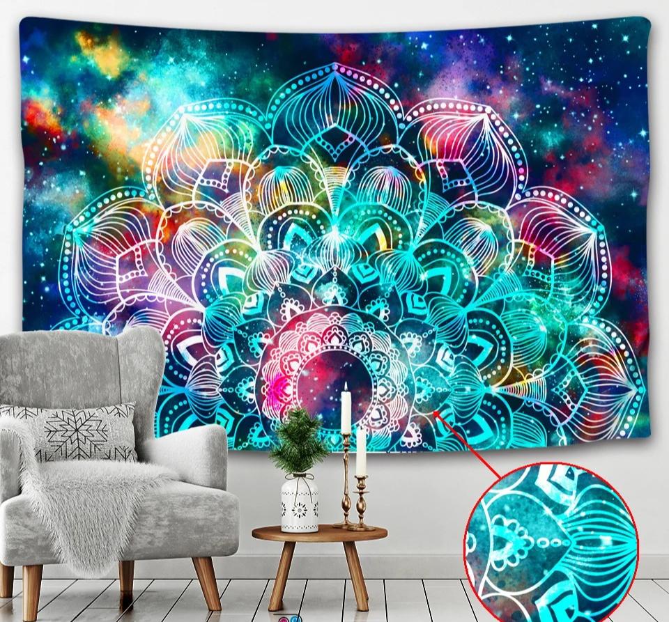 Indian Mandala Tapestry Wall Hanging Sandy Beach Throw Rug Blanket Camping Tent Travel Mattress Bohemian Sleeping Pad Tapestries