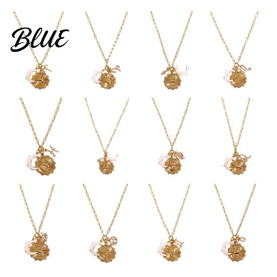 Unique Faux Opal Pendant 12 Constellations Necklace Moon Charm Constellation