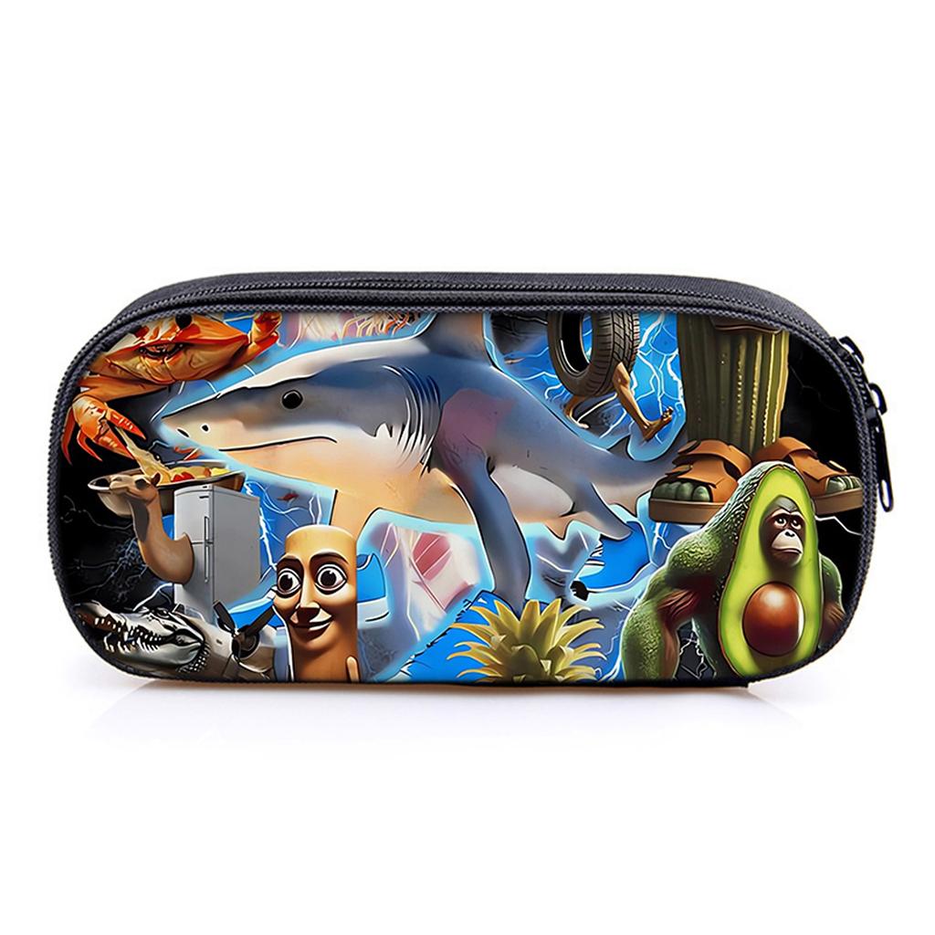 Hot Sales Italian Brainrot Print Layered Pencil Case Quality 2D Flat Cartoon Pen Bag Best Gift for Boys/Girls School Supplies