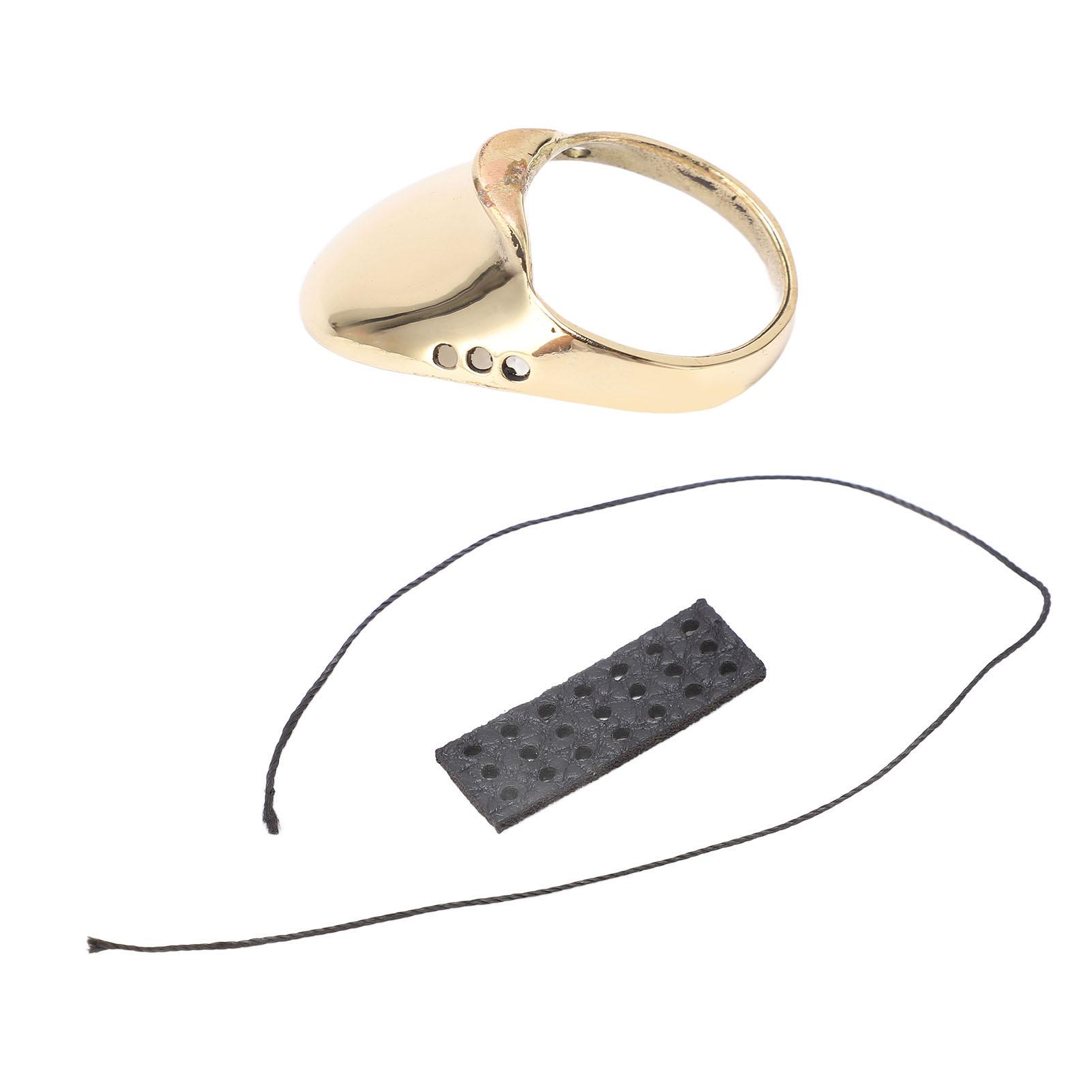 

Латунний кільце для великого пальця лучника, портативний захист пальця з мотузкою проти втрати для полювання на відкритому повітрі 20