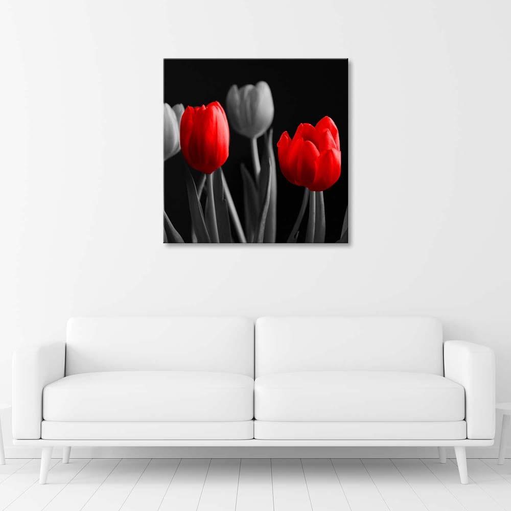 Canvas Print, Red Tulips