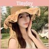 Straw Sun Hat With Wide Brim And Pearl Bow For Summer Beach Vacation