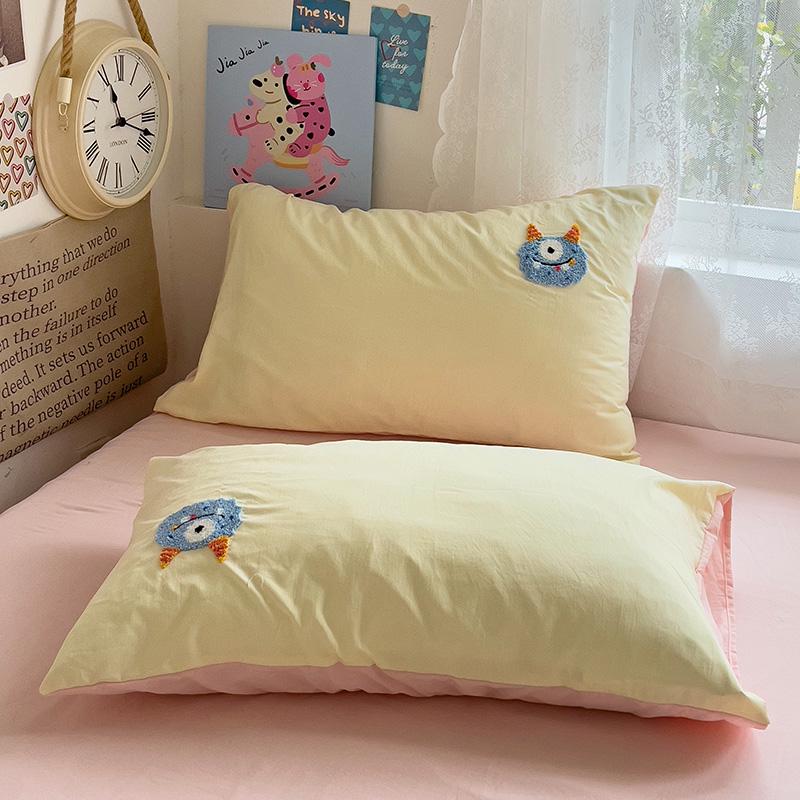 Комплект наволочек из стираного хлопка с шенилловой вышивкой 2 шт для общежития или домашнего использования 48cm x 74cm 990₽