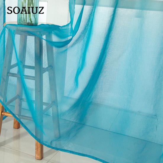 Tüll-Vorhang, weich, atmungsaktiv, 2 Größen, Farbverlaufsdesign, transparenter Vorhang für Bauernhaus