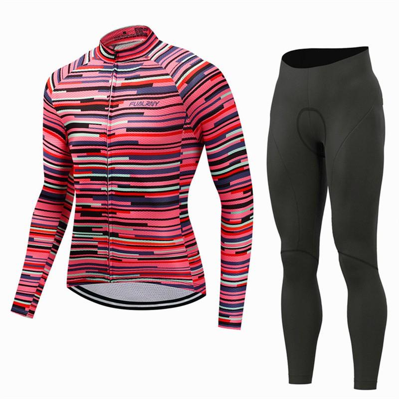 Mens Long Sleeve Cycling Jersey Shorts Set Mountain Bike Riding In