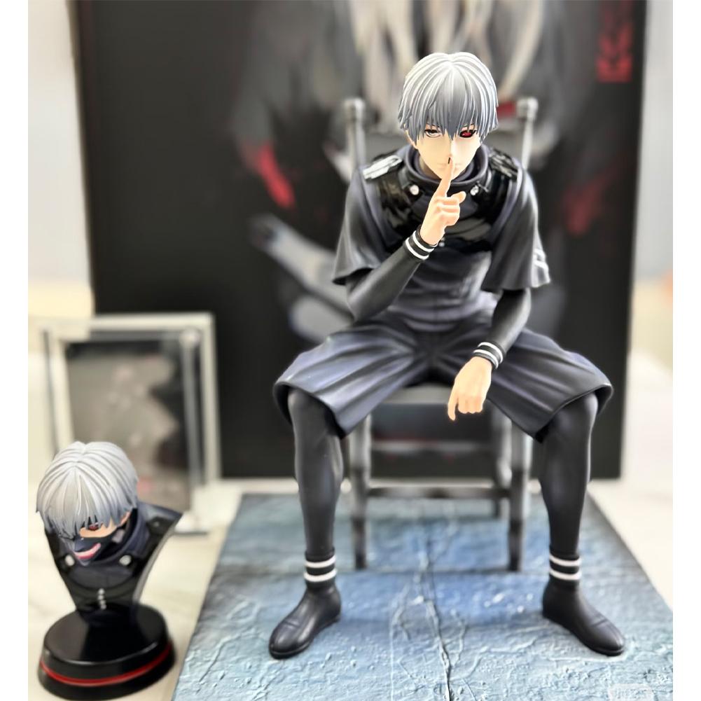 Tokyo Ghost Anime Figure Kaneki Ken Action Figure Mask men Double Head Statue Kaneki Ken Figure Removable pvc Model Ornament Toy