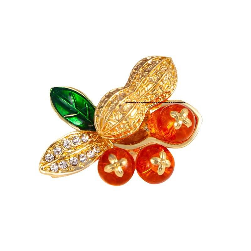 Dobra broszka z orzeszków ziemnych Persimmon Temperament Uniwersalny damski korsarz z orzeszków ziemnych Odzież Akcesoria Pin Noworoczny prezent