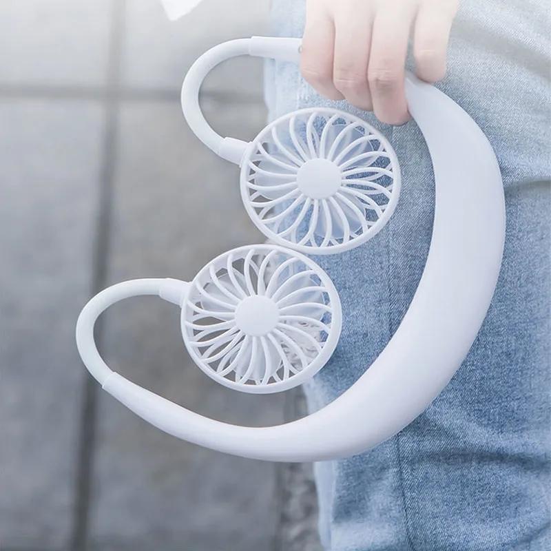 Summer Fan Hanging Neck Small Fan Rechargeable USB Hanging Neck Fan Mini Carry On Electric FanFor Outdoor Sports