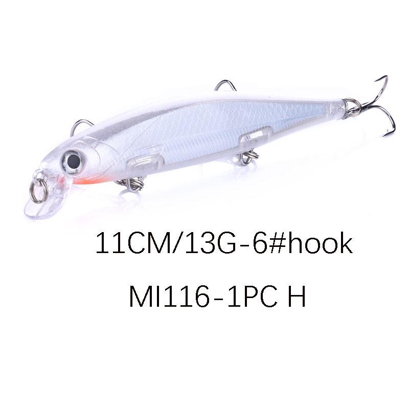 HENG JIA Schwimmender/Sinkender Minnow-Köder 11cm 13g für Wolfsbarsch und Rapfen