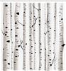 Neutral Shower Curtain, Modern Abstract Aesthetic Drawing Of Mountains With Sun In Warm Tones, Cloth Fabric Bathroom D