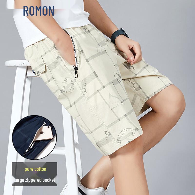 Romon Men s Loose Fit Summer Workwear Beach Shorts 4XL
