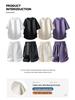 Purple Teen Summer Casual Loose Fit Short Sleeve and Shorts Set