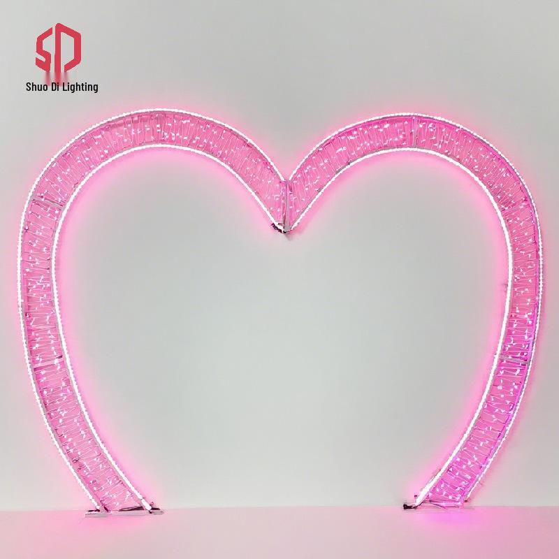 LED Heart Arch Tunnel Corridor Lighting for Cultural Tourism and Decorations