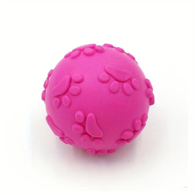 Quietschender Gummi-Hundespielzeugball Cartoon Pfotenabdruck Design Kleine Rassen Langlebiges Kauspielzeug Zahngesundheit Haustier Spielzeug Interaktives Hundespielzeug