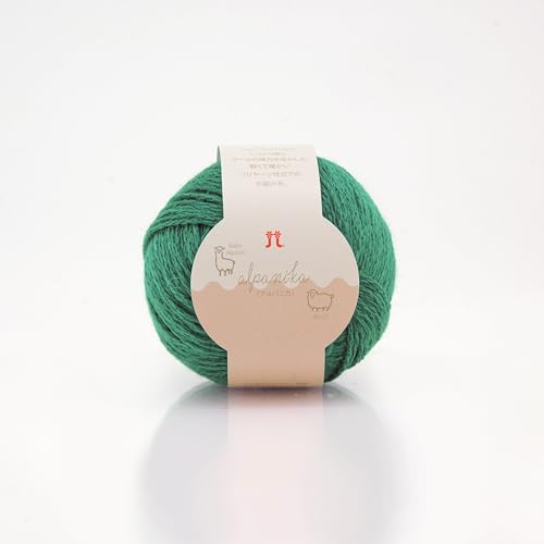 Hamanaka Alpanica Hand Knitting Yarn, Medium Weight, Color 8, Green, 30g, Approx. 140m, 5 Balls, Set of 3887