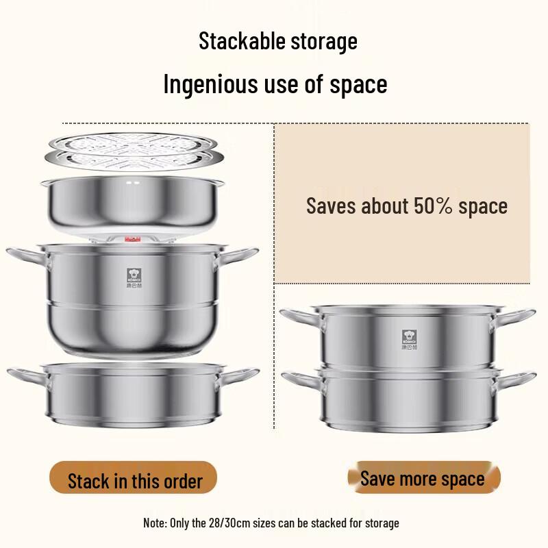 KOBACH KZS-30B31 30cm 3-Tier Stainless Steel Steamer Pot