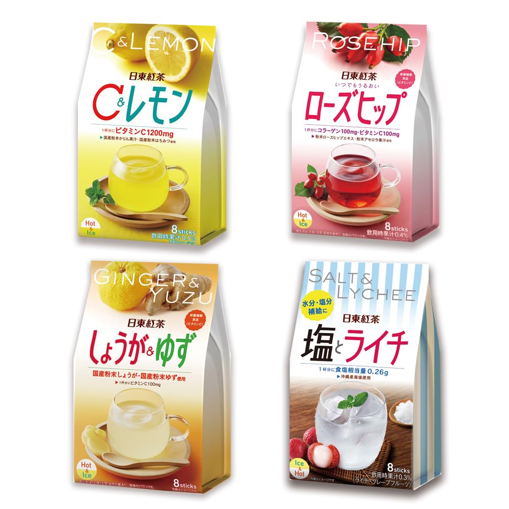 

Черный чай Nitto C & Lemon Rosehip Ginger & Yuzu Salt and Lychee [Набор из 4 видов] [Ассортимент] [Сравнение напитков] [Палочка]