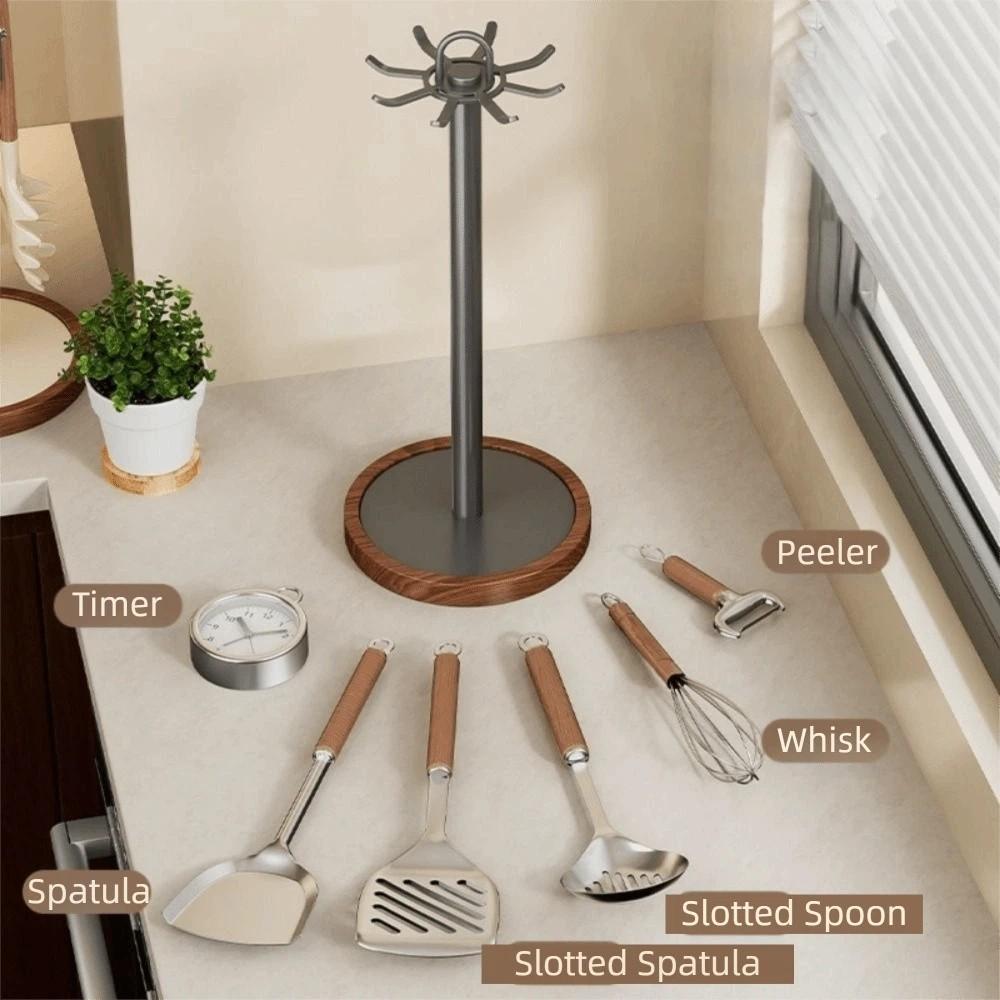 8 Haken Küchenutensilienständer Beweglicher Kochutensilienhalter Löffel Hängeregal Arbeitsplatte