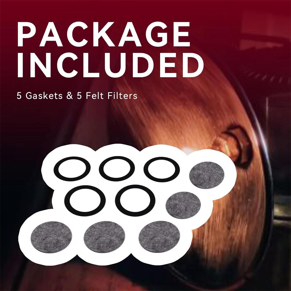 5 Gaskets & 5 Felt Filters For Carbide Cap Lamp Repair Rebuild Kit For Miners