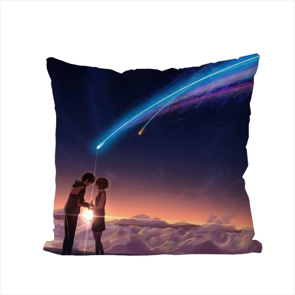 

Anime Your Name Pillow Case For Car Sofa Decorative Home Doublesided Print Plush Square Throw Pillow Cushion Cover 30x30cm