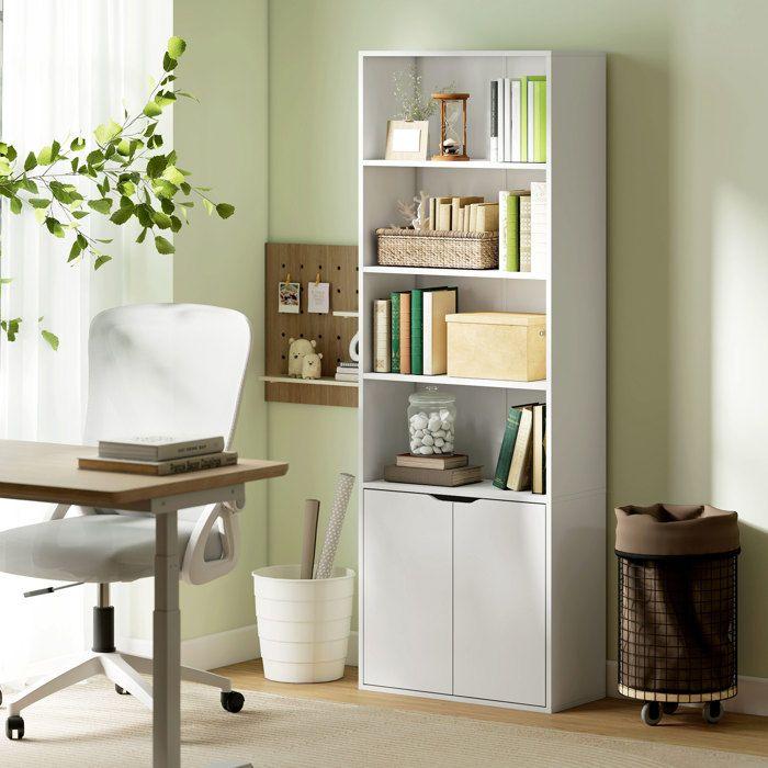 Bookshelf - HOMCOM - 4 Compartments - Book Storage Furniture - 59x29x180 Cm - White