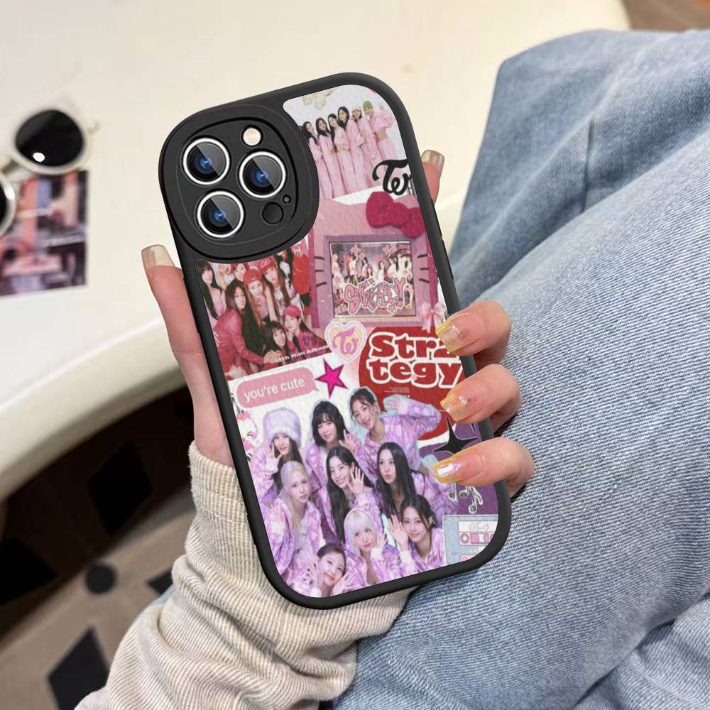 Kpop T-TwiceS Phone Case Leather For IPhone 16 15 14 13 12 11 Pro Max Plus Matte Cover