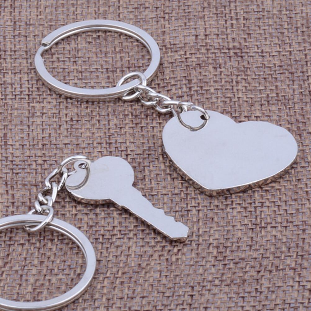 Love Heart Key Chains Lock Rings Bag Jewelry Wedding Trinket Valentine Day Gift