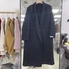 Autumn and winter women's double-sided woolen coat, long over-the-knee woolen coat, high-end lace-up