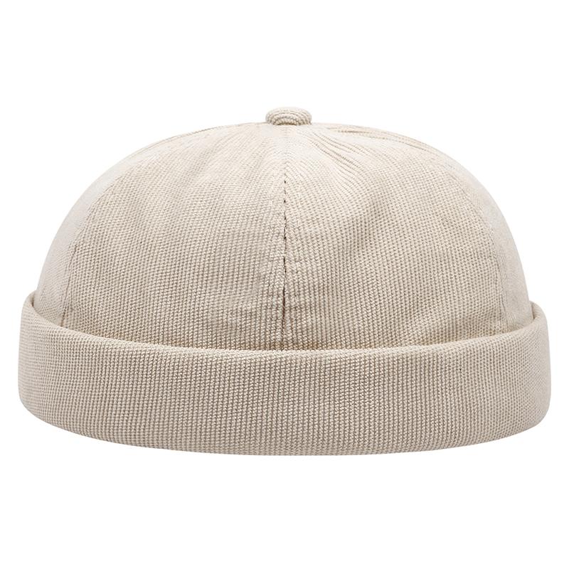 New Fashion Casual Solid Color Corduroy Minimalist Solid Color Unisex Brimless Hat Autumn and Winter Windproof Beanie