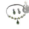Heavy Industry Fashion Trend Zircon Earrings and Necklace ins Palace-style floral jewelry with a fresh and elegant clavicle chain