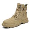 Martin boots men's shoes spring high-top British style retro side zipper platform tooling boots outdoor desert combat boots