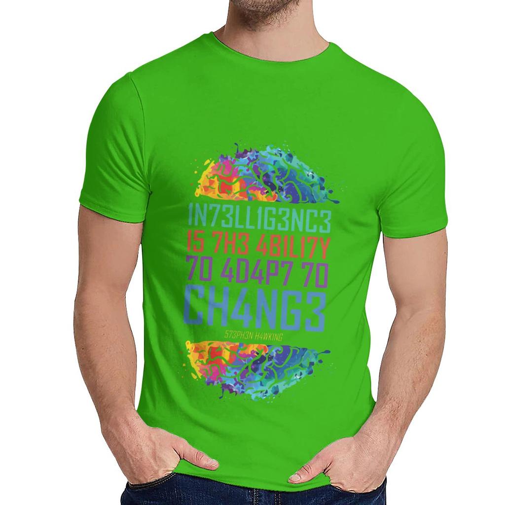 Unisex T Shirt Intelligence Is The Ability To Adapt To Change Great Harajuku Round Collar Cartoon