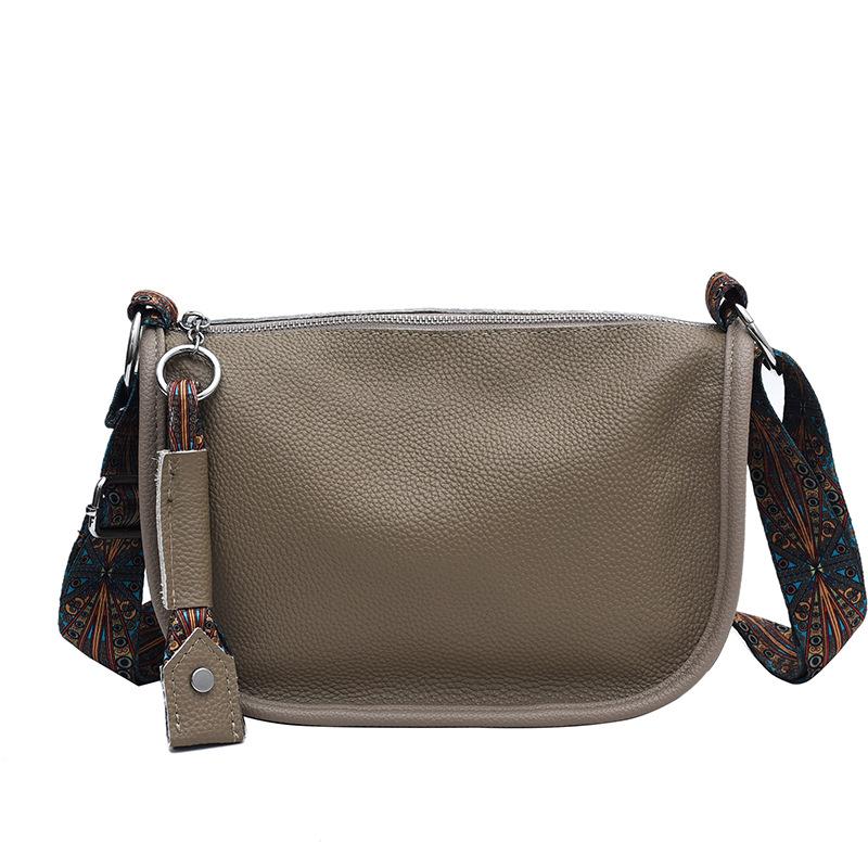Top-Grain Leather Saddle Crossbody Bag for Women, Large Capacity Genuine Leather Shoulder Purse