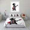 3Pcs Dog With Red Electric Guitar Duvet Cover Set With 3D Printing Design Soft Polyester Bedding Set All-Season Comfort