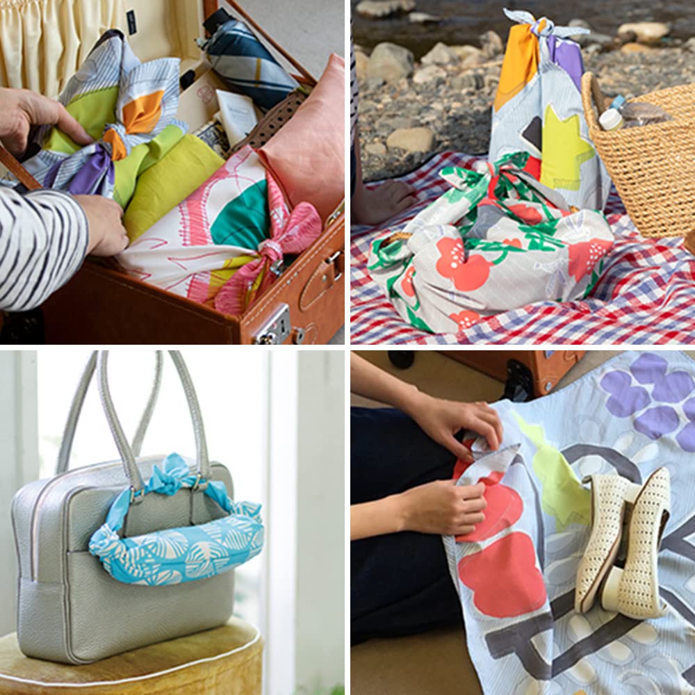 Musubi Furoshiki designed by Masaru Aqua Drop FRUIT Light finish 70, Suzuki, FARM, Blue, 70cm, Polyester, Water-repellent