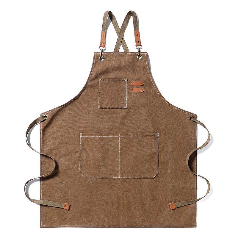 Canvas Denim Apron - Ideal for Barbers, Baking, Coffee, Gardening, and Restaurants.