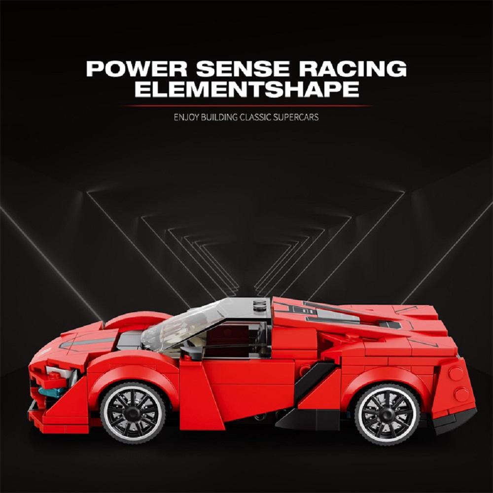 Red Sports Car Building Block 301PCS City Vehicle Classic Racing Car Model Bricks Toys  Creative Collention Gift