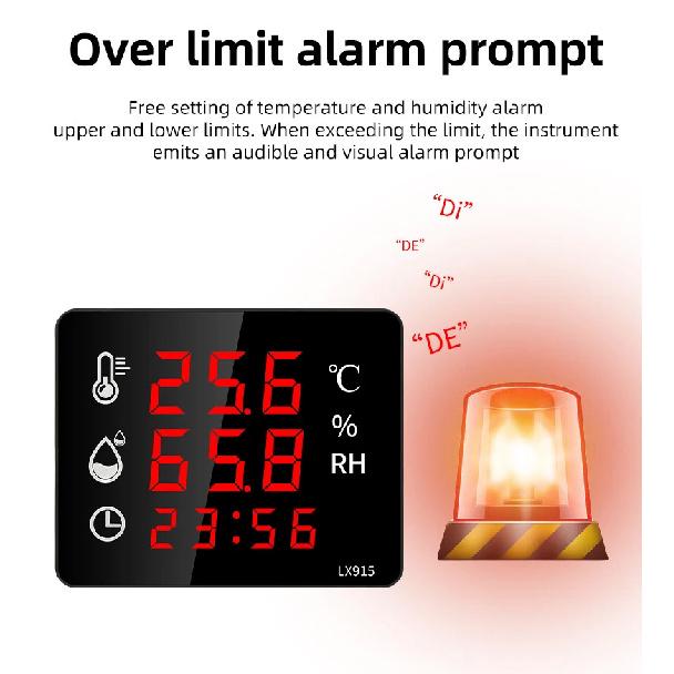 Digital Hygrometer Outdoor Indoor Sauna Thermometer WIth Alarm Digital Wall Clock Temperature Meter And Sensor