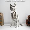 Creepy Cat Skeleton Realistic Sitting Animal Scary Decor For Indoor Lawn Outdoor Home Shelf Table Garden Halloween Parties