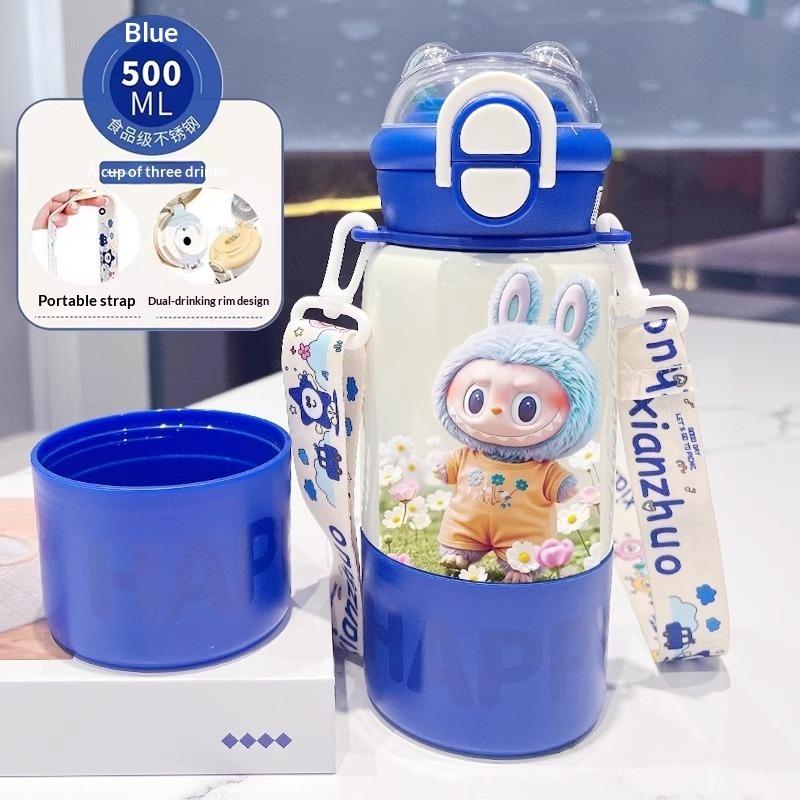Thermos Cup Children's Double Cup Lid Water Cup Student Use School Convenient Thermal Insulation Pot