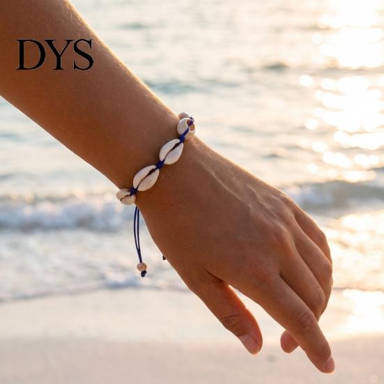 Natural Shell Jewelry for Vacation Handmade Seashell Bracelet, Boho Beaded Adjustable Flexible Rope Bracelets All Sizes Woven String Bracelet