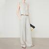 Thin rain dew linen single, short V-neck fashionable suit vest, Tencel money style, elegant V-neck vest