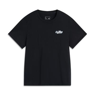 Round Neck Letter Casual Knitted Sports Short Sleeve T-Shirt Women Tops Black AHSU530-3