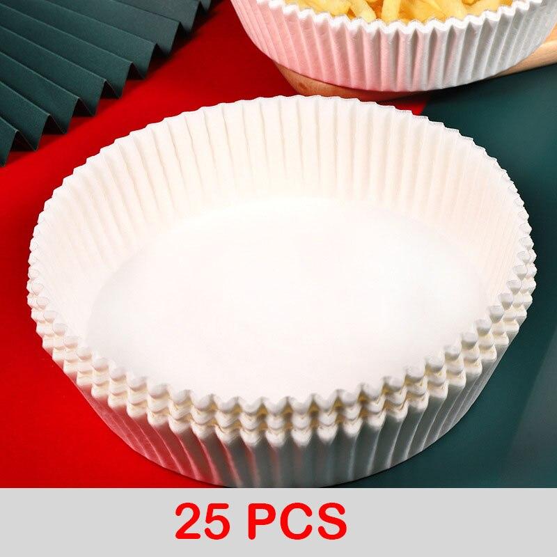 

Одноразовая бумага для фритюрницы, чизкейк, аксессуары для фритюрницы, пергамент, древесная целлюлоза, пароварка, бумага для выпечки 25 pcs белый