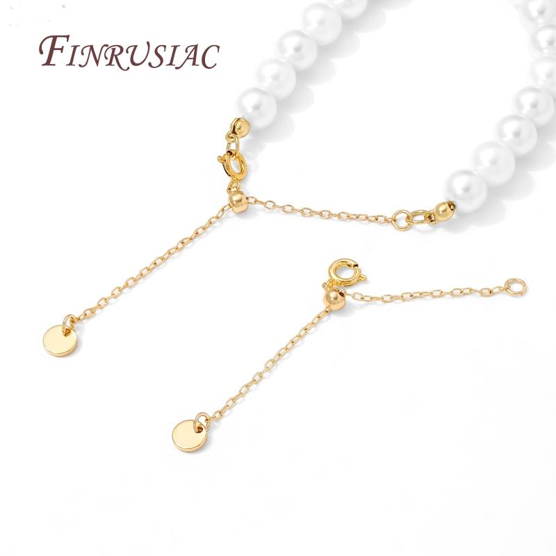 18K Gold Plated Extension Chain with Spring Clasp,2/3 Rows Pearl Necklaces Making,Tail Chain Connector Jewelry Accessories